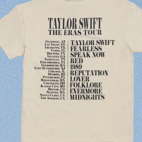 Taylor Swift Eras Tour beige Tshirt official merch 2024 - Picture 2 of 2